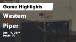 Western  vs Piper  Game Highlights - Jan. 17, 2019