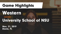 Western  vs University School of NSU Game Highlights - Nov. 21, 2019