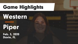 Western  vs Piper  Game Highlights - Feb. 3, 2020