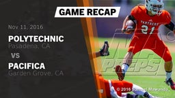 Recap: Polytechnic  vs. Pacifica  2016