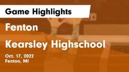Fenton  vs Kearsley Highschool Game Highlights - Oct. 17, 2022