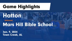 Hatton  vs Mars Hill Bible School Game Highlights - Jan. 9, 2024
