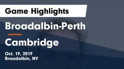 Broadalbin-Perth  vs Cambridge  Game Highlights - Oct. 19, 2019