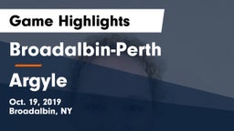 Broadalbin-Perth  vs Argyle Game Highlights - Oct. 19, 2019