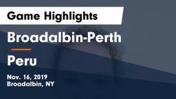 Broadalbin-Perth  vs Peru  Game Highlights - Nov. 16, 2019