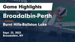 Broadalbin-Perth  vs Burnt Hills-Ballston Lake  Game Highlights - Sept. 23, 2023