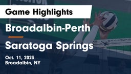 Broadalbin-Perth  vs Saratoga Springs  Game Highlights - Oct. 11, 2023