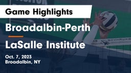 Broadalbin-Perth  vs LaSalle Institute  Game Highlights - Oct. 7, 2023