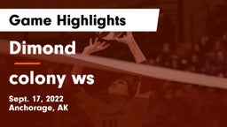 Dimond  vs colony ws Game Highlights - Sept. 17, 2022