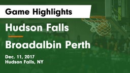 Hudson Falls  vs Broadalbin Perth  Game Highlights - Dec. 11, 2017