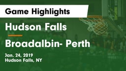 Hudson Falls  vs Broadalbin- Perth Game Highlights - Jan. 24, 2019