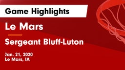 Le Mars  vs Sergeant Bluff-Luton  Game Highlights - Jan. 21, 2020