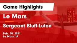 Le Mars  vs Sergeant Bluff-Luton  Game Highlights - Feb. 20, 2021
