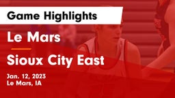 Le Mars  vs Sioux City East  Game Highlights - Jan. 12, 2023