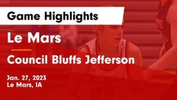 Le Mars  vs Council Bluffs Jefferson  Game Highlights - Jan. 27, 2023