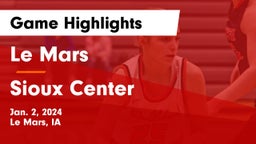 Le Mars  vs Sioux Center  Game Highlights - Jan. 2, 2024