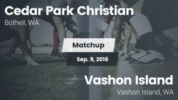 Matchup: Cedar Park vs. Vashon Island  2016