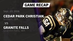 Recap: Cedar Park Christian  vs. Granite Falls  2016