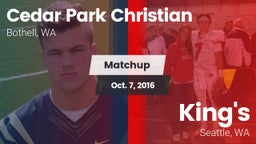 Matchup: Cedar Park vs. King's  2016