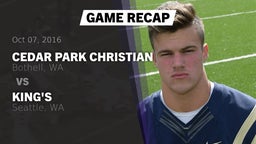 Recap: Cedar Park Christian  vs. King's  2016