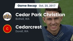 Recap: Cedar Park Christian  vs. Cedarcrest  2017