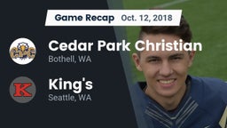 Recap: Cedar Park Christian  vs. King's  2018