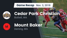 Recap: Cedar Park Christian  vs. Mount Baker  2018