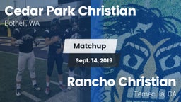 Matchup: Cedar Park vs. Rancho Christian  2019