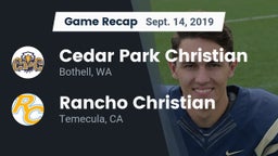 Recap: Cedar Park Christian  vs. Rancho Christian  2019