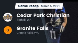 Recap: Cedar Park Christian  vs. Granite Falls  2021
