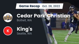 Recap: Cedar Park Christian  vs. King's  2022