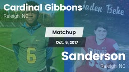 Matchup: Cardinal Gibbons vs. Sanderson  2017