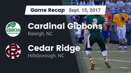 Recap: Cardinal Gibbons  vs. Cedar Ridge  2017