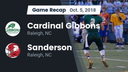 Recap: Cardinal Gibbons  vs. Sanderson  2018
