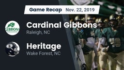 Recap: Cardinal Gibbons  vs. Heritage  2019