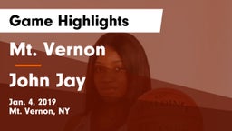 Mt. Vernon  vs John Jay  Game Highlights - Jan. 4, 2019