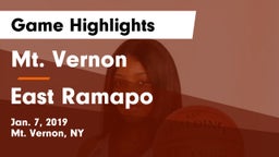 Mt. Vernon  vs East Ramapo Game Highlights - Jan. 7, 2019