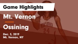 Mt. Vernon  vs Ossining  Game Highlights - Dec. 3, 2019