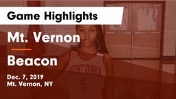 Mt. Vernon  vs Beacon  Game Highlights - Dec. 7, 2019