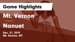 Mt. Vernon  vs Nanuet  Game Highlights - Dec. 21, 2019