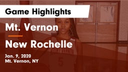 Mt. Vernon  vs New Rochelle  Game Highlights - Jan. 9, 2020