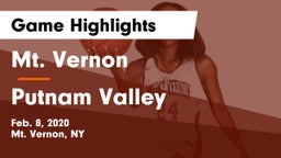 Mt. Vernon  vs Putnam Valley  Game Highlights - Feb. 8, 2020