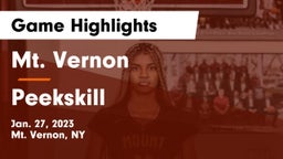 Mt. Vernon  vs Peekskill  Game Highlights - Jan. 27, 2023