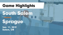 South Salem  vs Sprague  Game Highlights - Jan. 11, 2019