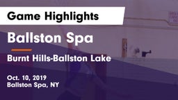 Ballston Spa  vs Burnt Hills-Ballston Lake  Game Highlights - Oct. 10, 2019
