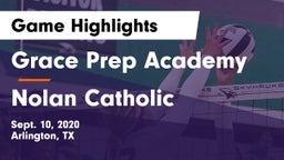 Grace Prep Academy vs Nolan Catholic  Game Highlights - Sept. 10, 2020