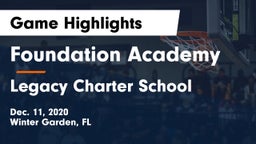 Foundation Academy  vs Legacy Charter School Game Highlights - Dec. 11, 2020