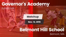 Matchup: Governor's Academy vs. Belmont Hill School 2016