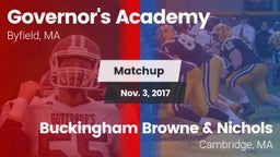Matchup: Governor's Academy vs. Buckingham Browne & Nichols  2017