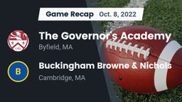 Recap: The Governor's Academy  vs. Buckingham Browne & Nichols  2022